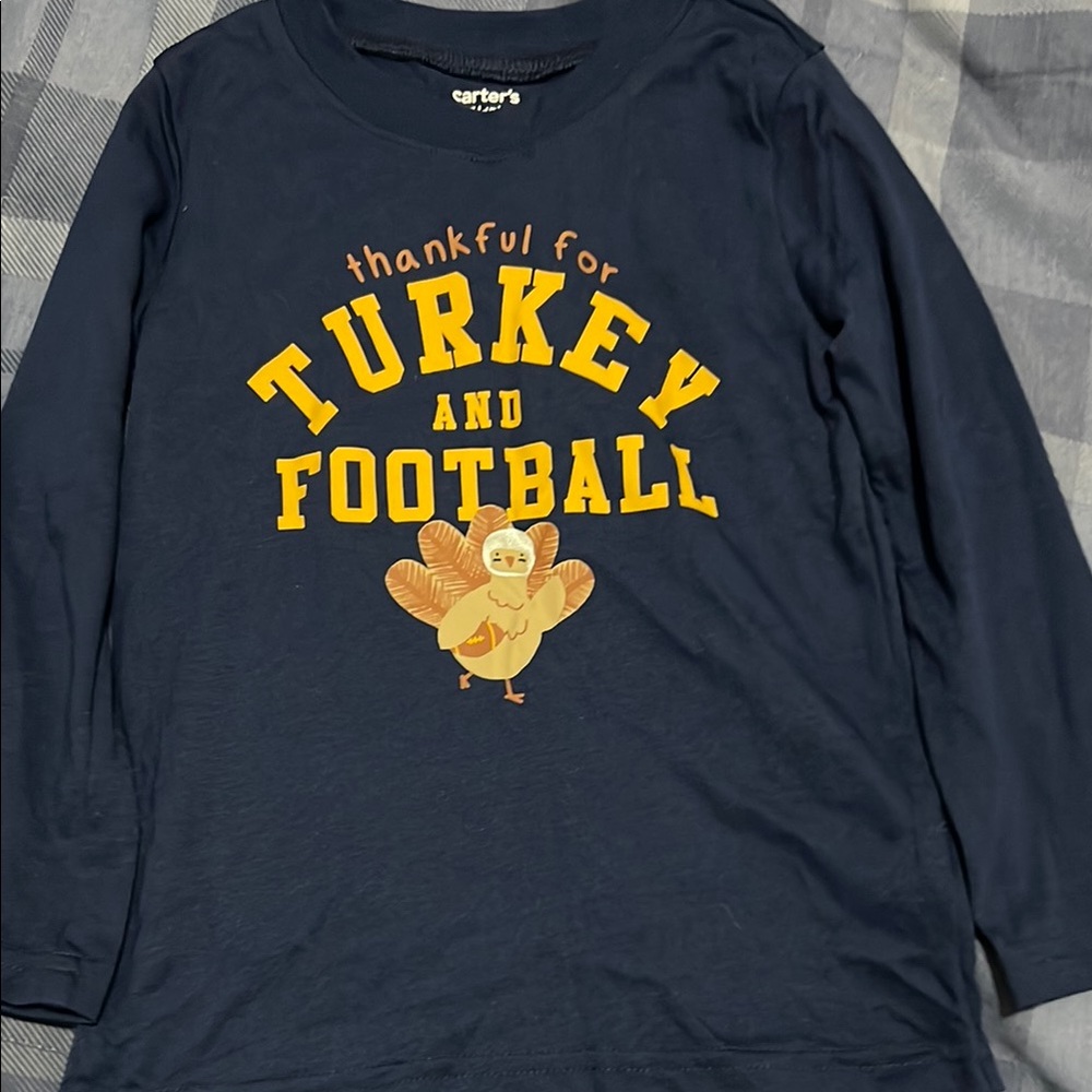 Carter's Blue and Yellow Long Sleeve Thanksgiving Tees
